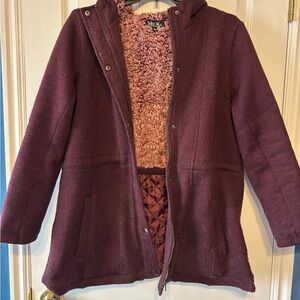 Burgundy Teddy Jacket with Textured Design